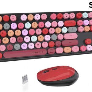 NEW IN BOX UBOTIE Colorful Computer Wireless Keyboard & Mouse